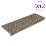 Maty schodów vidaxl samoprzylepne 15 St Sisal Look 65x21x4 cm ciemny beż