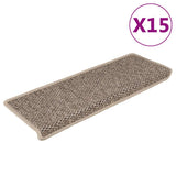 Vidaxl Stair tapis auto-adhésif 15 st sisal look 65x21x4 cm beige sombre