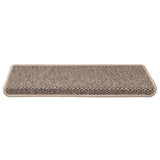 Vidaxl Stair tapis auto-adhésif 15 st sisal look 65x21x4 cm beige sombre