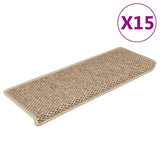 Vidaxl Stair tapis auto-adhésif 15 st sisal look 65x21x4 cm couleur sable