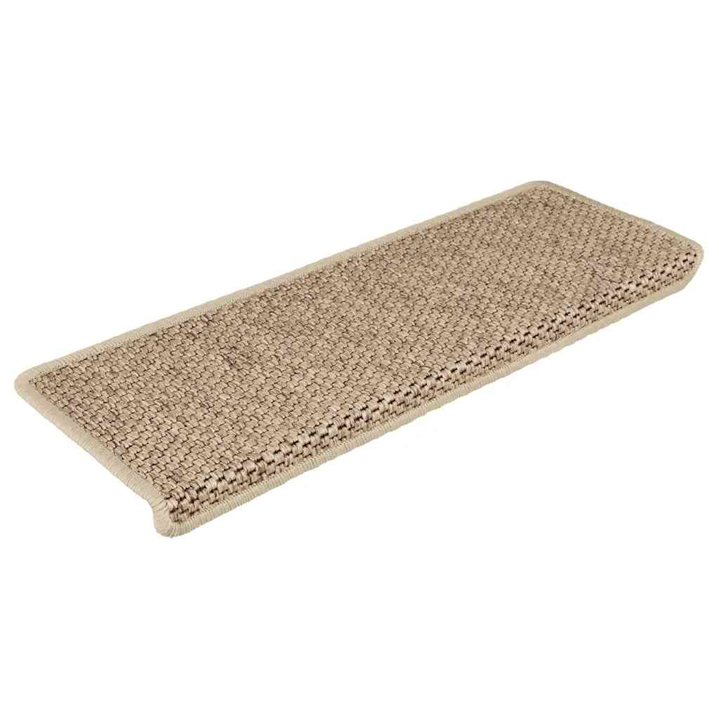 Vidaxl Stair tapis auto-adhésif 15 st sisal look 65x21x4 cm couleur sable