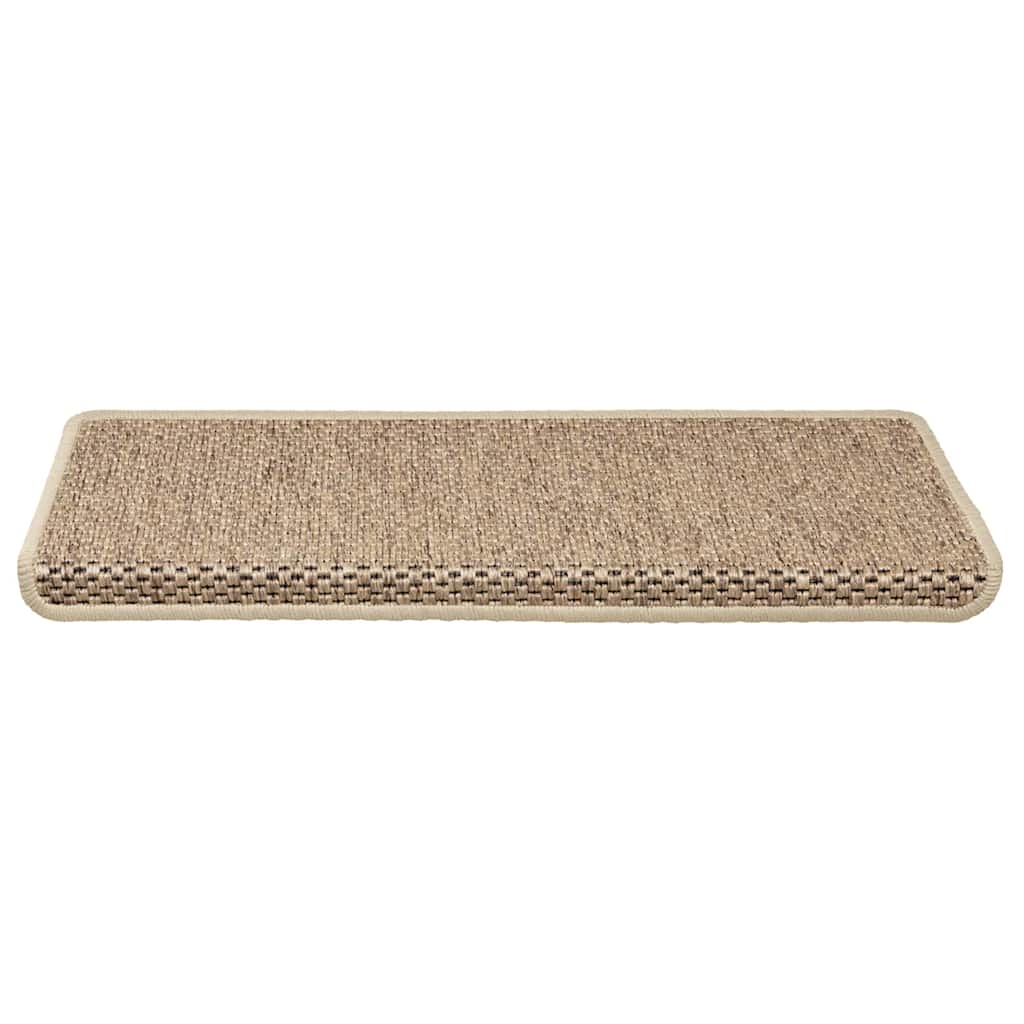 Vidaxl Stair tapis auto-adhésif 15 st sisal look 65x21x4 cm couleur sable