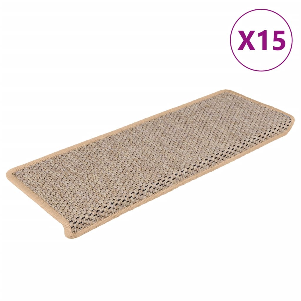 Vidaxl tappetini per autoadesivi 15 St sisal Look 65x21x4 cm Beige