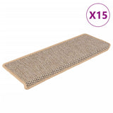 Vidaxl tappetini per autoadesivi 15 St sisal Look 65x21x4 cm Beige