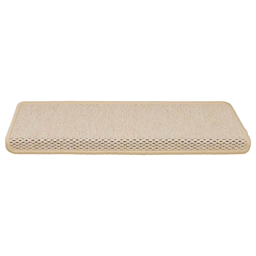 Vidaxl Stair tapis auto-adhésif 15 st sisal look 65x21x4 cm de couleur crème