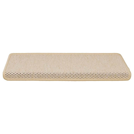 VidaXL tapis d'escalier auto-adhésif 15 pcs aspect sisal 65x21x4 cm berbère
