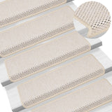 Vidaxl stair mats self-adhesive 15 st sisal look 65x21x4 cm cream-colored