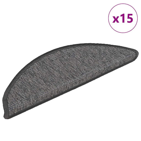 Vidaxx tapis d'escalier 15 pcs 56x17x3 cm beige et gris semi-circulaire