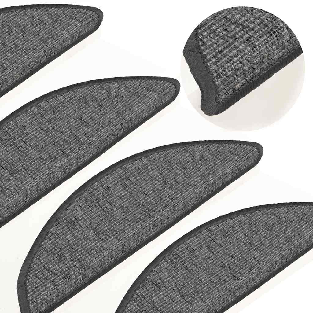 Vidaxx tapis d'escalier 15 pcs 56x17x3 cm beige et gris semi-circulaire