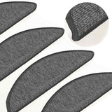 Vidaxx tapis d'escalier 15 pcs 56x17x3 cm beige et gris semi-circulaire