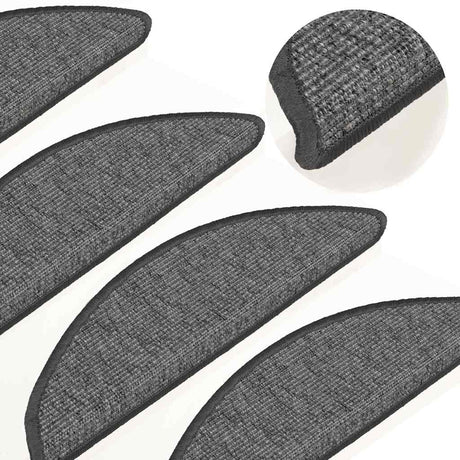 Vidaxx tapis d'escalier 15 pcs 56x17x3 cm beige et gris semi-circulaire