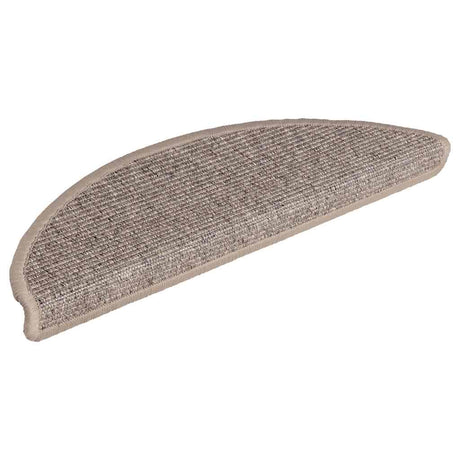 VidaXL tapis d'escalier 15 pcs 56x17x3 cm beige foncé semi-circulaire