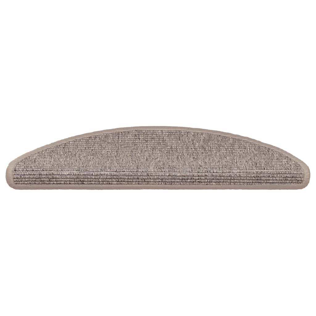 VidaXL tapis d'escalier 15 pcs 56x17x3 cm beige foncé semi-circulaire