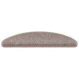 VidaXL tapis d'escalier 15 pcs 56x17x3 cm beige foncé semi-circulaire