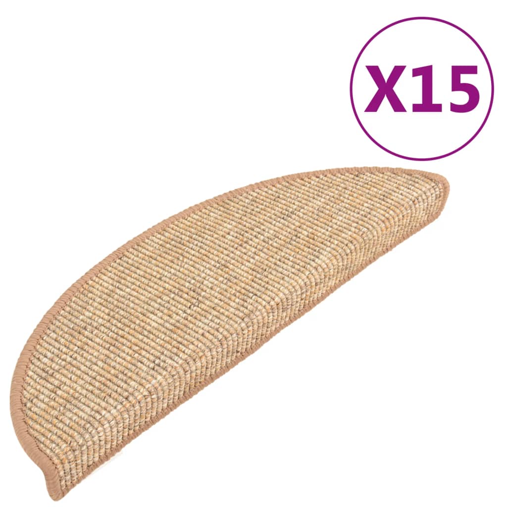 Vidaxl trappematter selv -dihivende 15 st 56x17x3 cm lysebrun