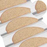 Mattes d'escalier Vidaxl 15 ST 56X17X3 cm Hémisphère brun clair