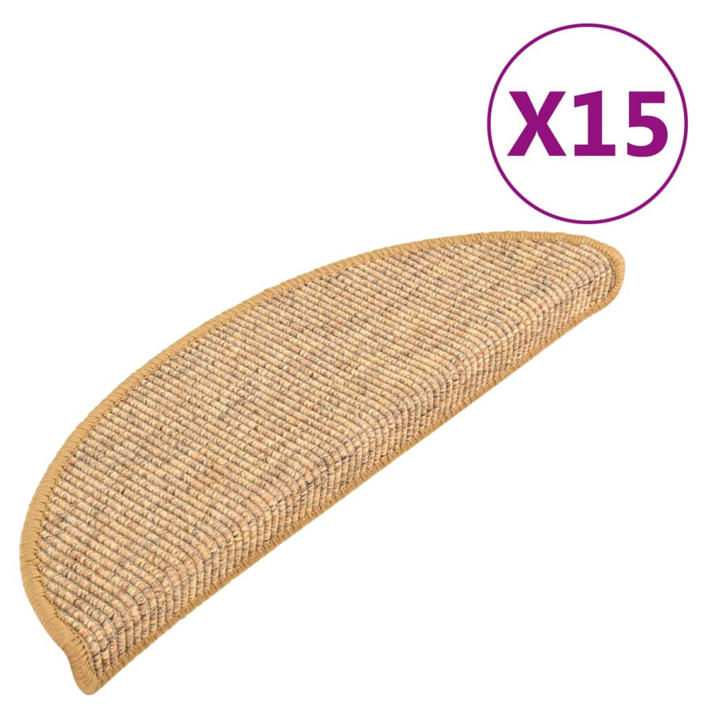 Vidaxl trappematter selvbehandle 15 st 56x17x3 cm oransje