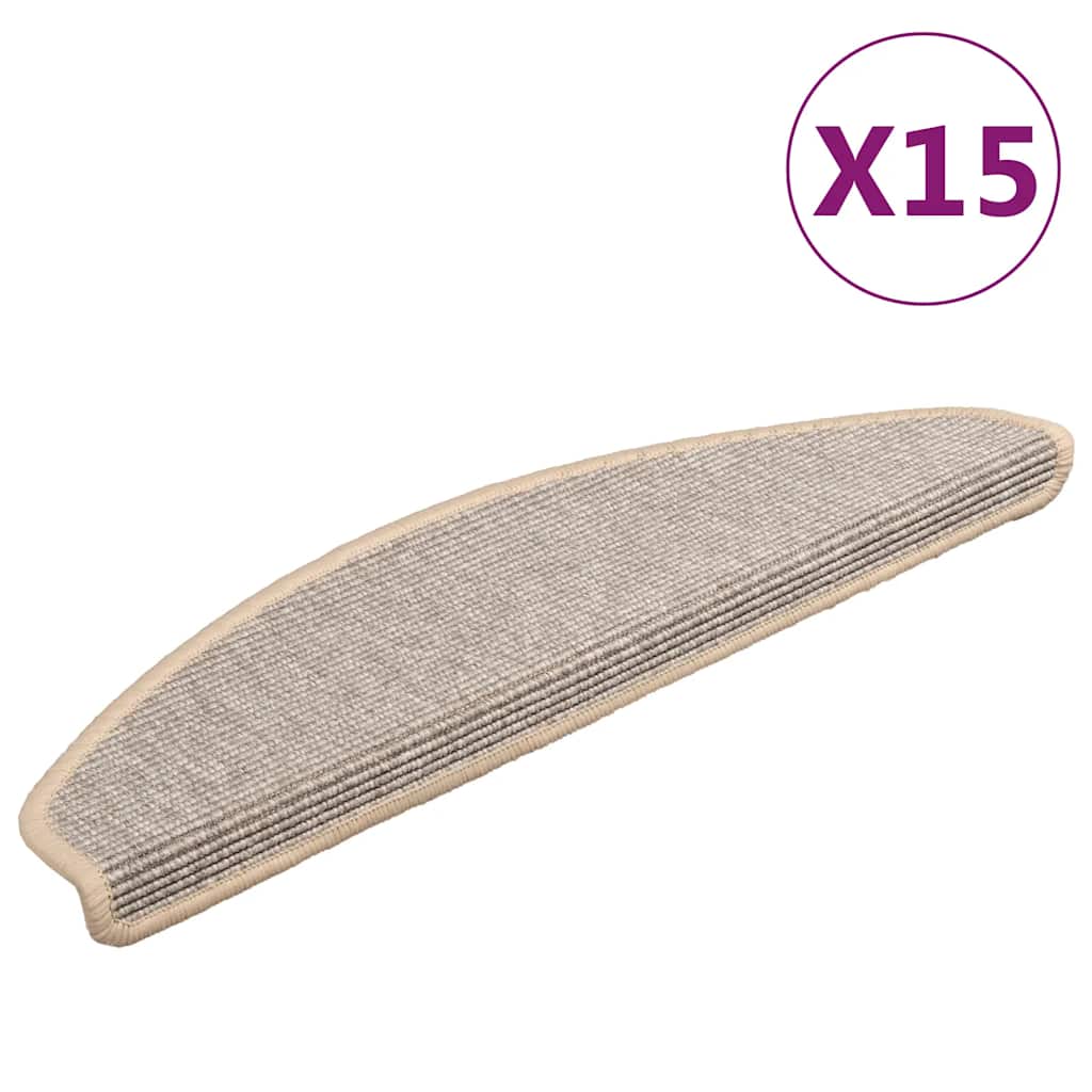 Vidaxx tapis d'escalier 15 pcs 65x21x4 cm argent semi-circulaire grand