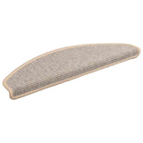 Vidaxx tapis d'escalier 15 pcs 65x21x4 cm argent semi-circulaire grand
