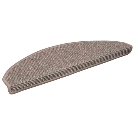 Vidaxx tapis d'escalier 15 pcs 65x21x4 cm beige foncé semi-circulaire grand