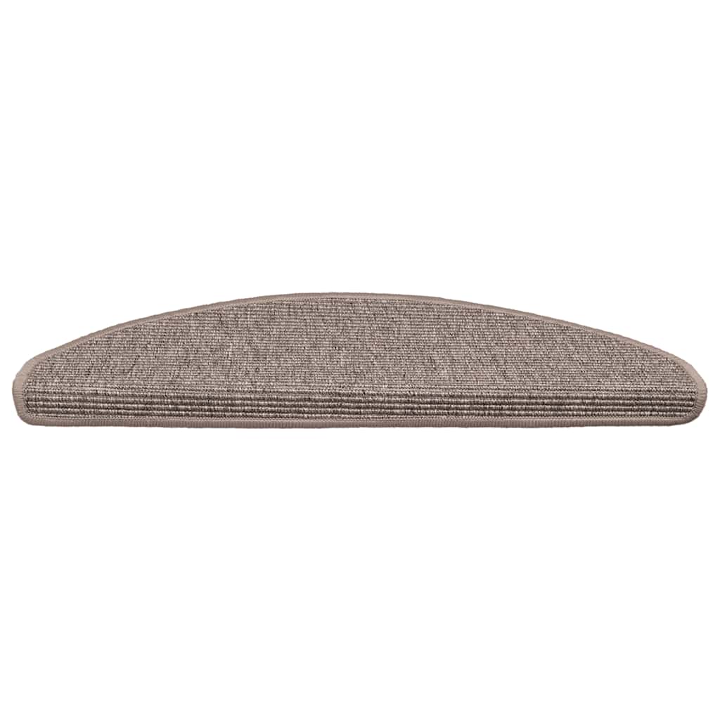 Vidaxx tapis d'escalier 15 pcs 65x21x4 cm beige foncé semi-circulaire grand
