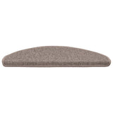 Vidaxx tapis d'escalier 15 pcs 65x21x4 cm beige foncé semi-circulaire grand