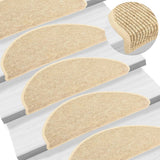 Vidaxl trapmatten zelfklevend 15 st sisal-look 65x21x4 cm beige