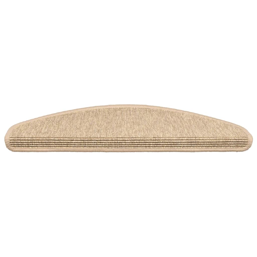 Vidaxx tapis d'escalier 15 pcs 65x21x4 cm beige clair semi-circulaire grand