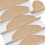 VidaXL Tapis d'escalier auto-adhésifs 15 pcs 65x21x4 cm marron clair