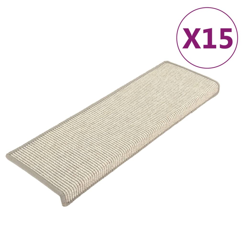 Vidaxl Stairs Mats Self -Adhesive 15 St 65x21x4 CM Silver Colored