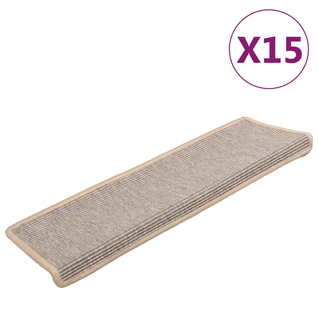 Vidaxx tapis d'escalier 15 pcs 65x21x4 cm argent avec bord rectangulaire