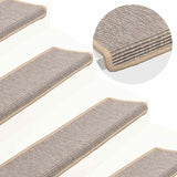 Vidaxx tapis d'escalier 15 pcs 65x21x4 cm argent avec bord rectangulaire