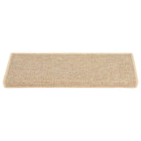 Vidaxx tapis d'escalier 15 pcs 65x21x4 cm beige clair avec bord rectangulaire