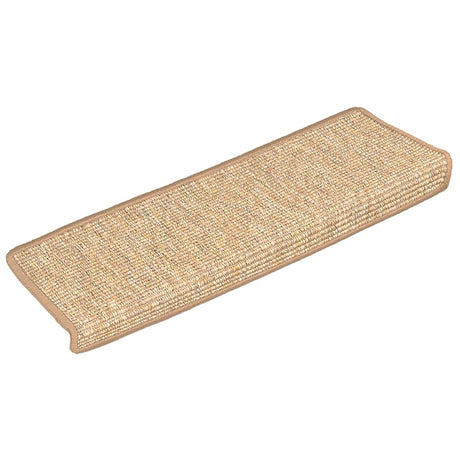 Vidaxx tapis d'escalier 15 pcs 65x21x4 cm marron clair avec bord rectangulaire