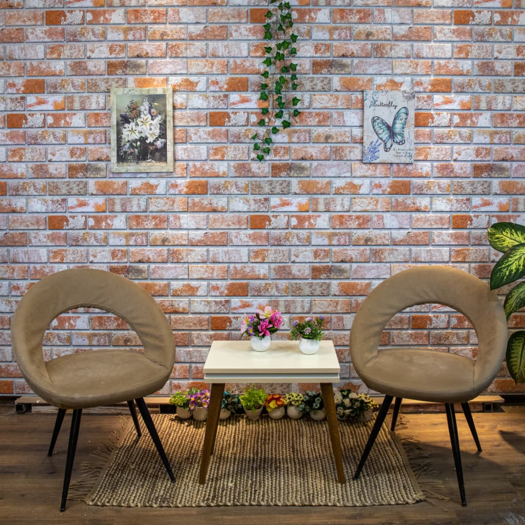 Vidaxl 10 ST Wall Panels 3d Red Brick EPS