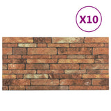 VIDAXL 10 ST WALSPORTEULE 3D BROWN BRICK EPS