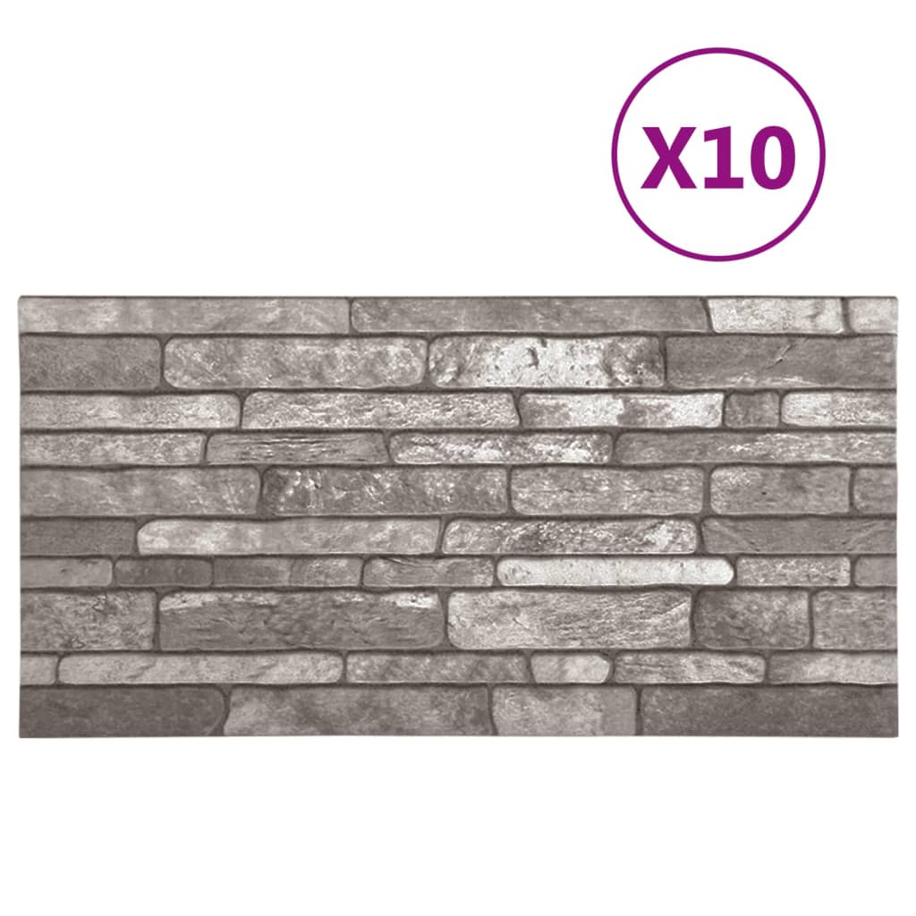 Vidaxl 11 St Wall Panels 3D Dark Grey Brick EPS