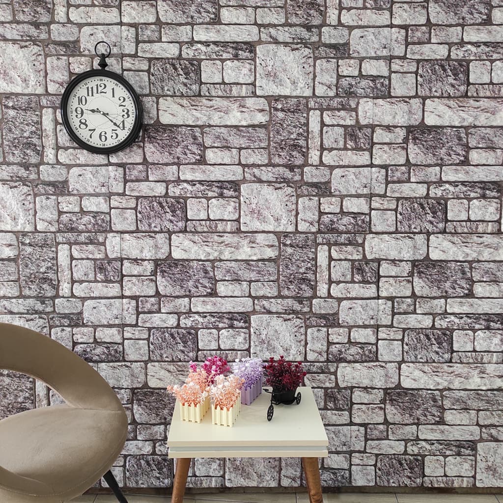 Vidaxl 10 St Wall Panels 3D Light Grey Brick EPS