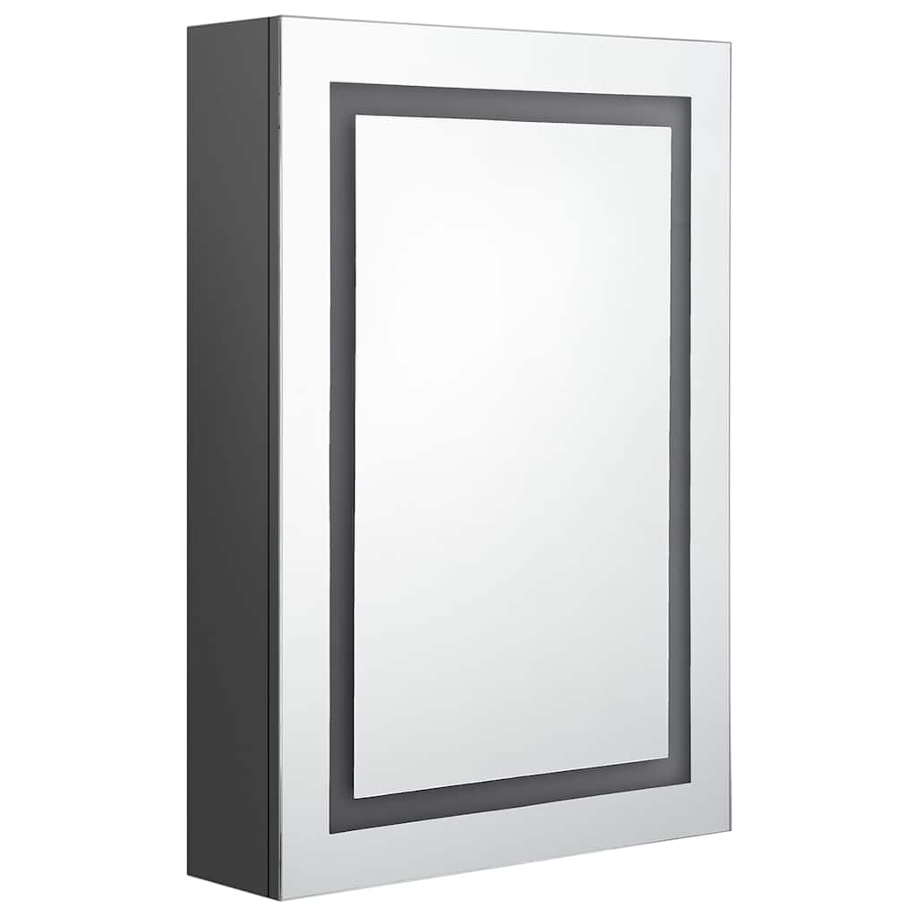 Vidaxl badkamerkast met spiegel en led 50x13x70 cm grijs