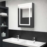 Vidaxl badkamerkast met spiegel en led 50x13x70 cm grijs