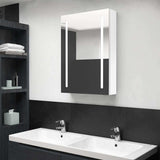 Vidaxl badkamerkast met spiegel en led 50x13x70 cm glanzend wit