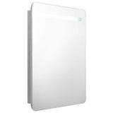 Vidaxl badkamerkast met spiegel en led 60x11x80 cm betongrijs