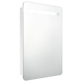 Vidaxl badkamerkast met spiegel en led 60x11x80 cm glanzend wit