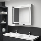 Vidaxl badkamerkast met spiegel en led 80x12x68 cm betongrijs