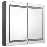 Vidaxl badkamerkast met spiegel en led 80x12x68 cm glanzend grijs