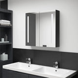 Vidaxl badkamerkast met spiegel en led 62x14x60 cm glanzend zwart