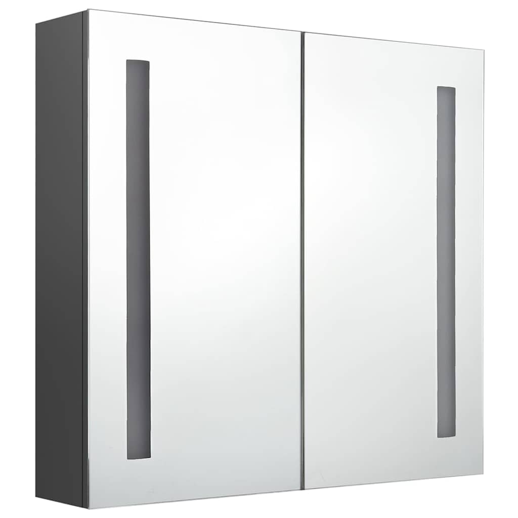 Vidaxl badkamerkast met spiegel en led 62x14x60 cm grijs