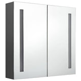 Vidaxl badkamerkast met spiegel en led 62x14x60 cm grijs