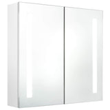 Vidaxl badkamerkast met spiegel en led 62x14x60 cm glanzend wit