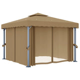 Vidaxl Arbor z zasłoną 3x3 m aluminium taupe